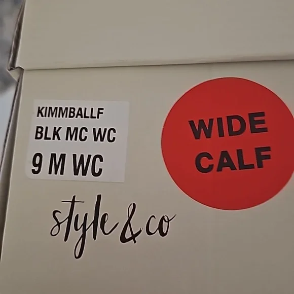 NIB Style & Co Black Flat Knee High Wide Calf Boots - Picture 3 of 3